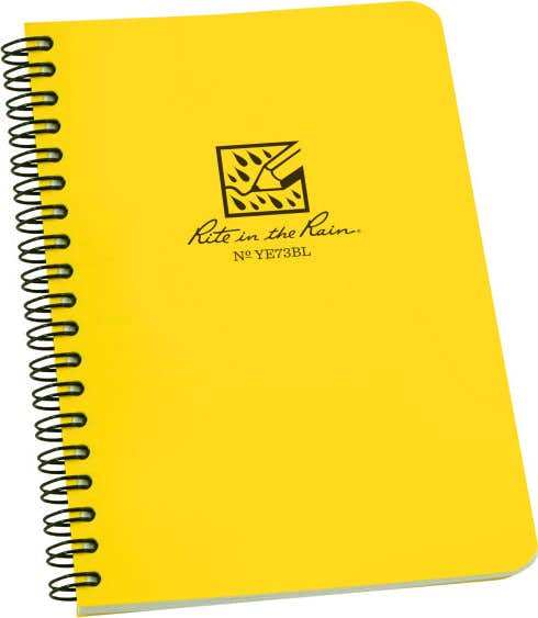 Waterproof 7x4 Side Spiral Notebook Yellow