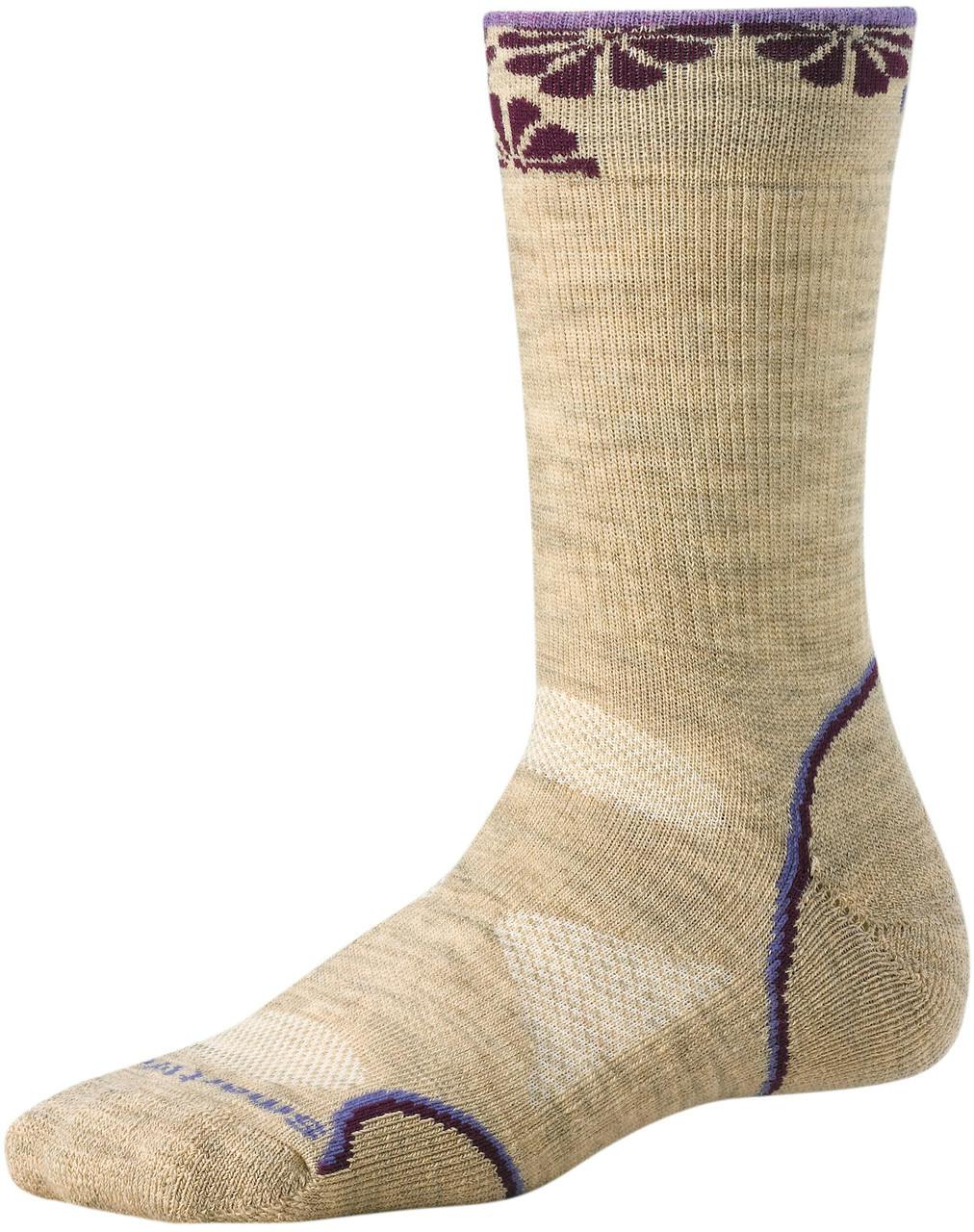 PhD Outdoor Medium Crew Socks Oatmeal/Lavender