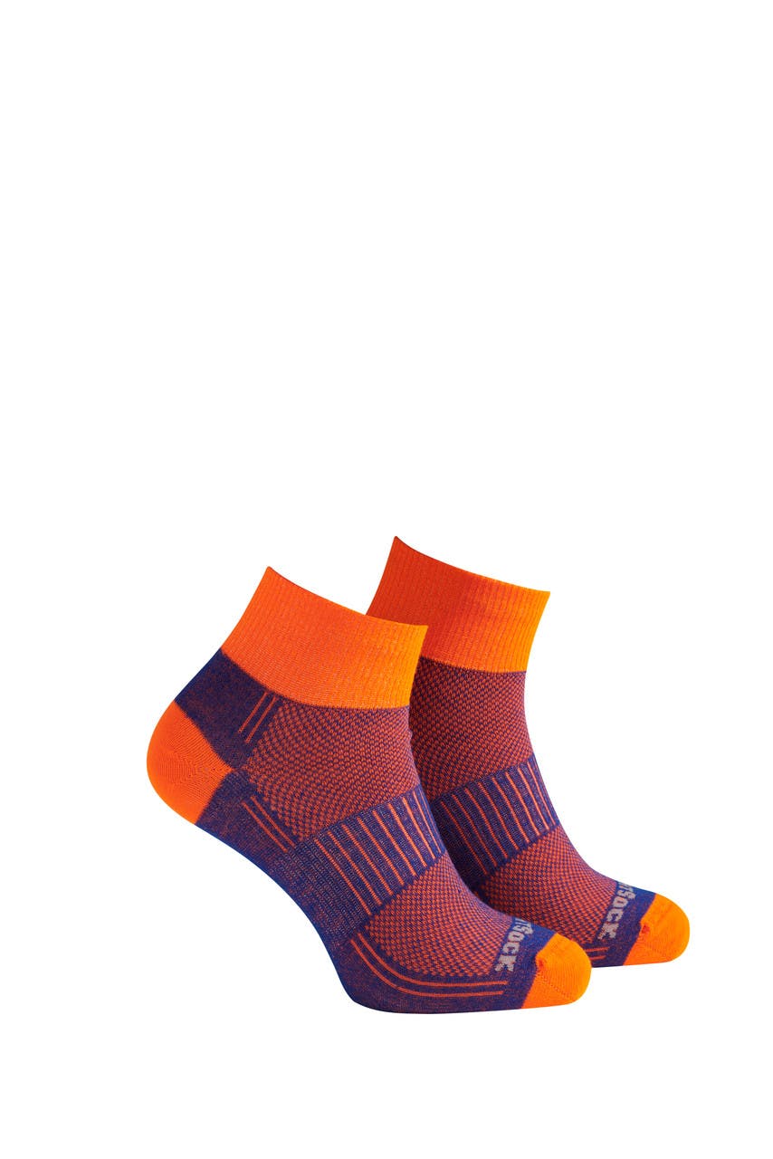 Double Layer Coolmesh II Quarter Socks Royal/Orange