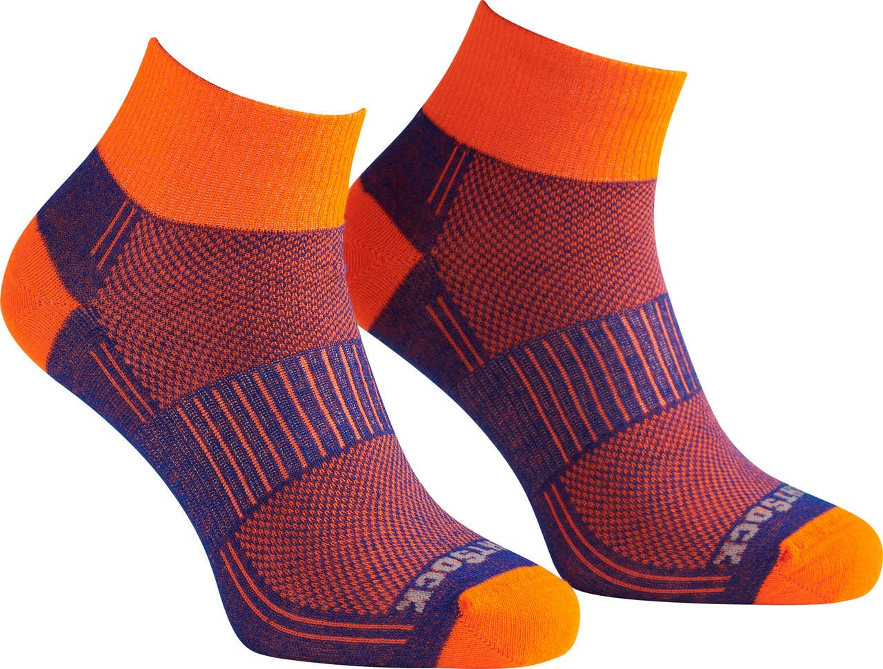 Double Layer Coolmesh II Quarter Socks Royal/Orange