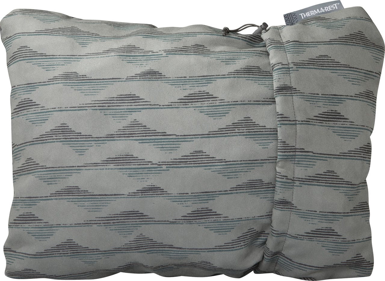 Compressible Large Pillow Gray Mountains Print