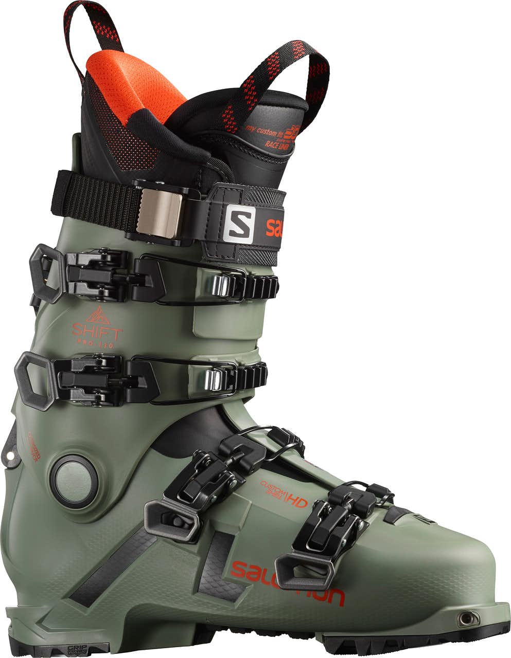 Bottes de ski de haute route Shift Pro 130 AT Vert huile/Noir/Orange