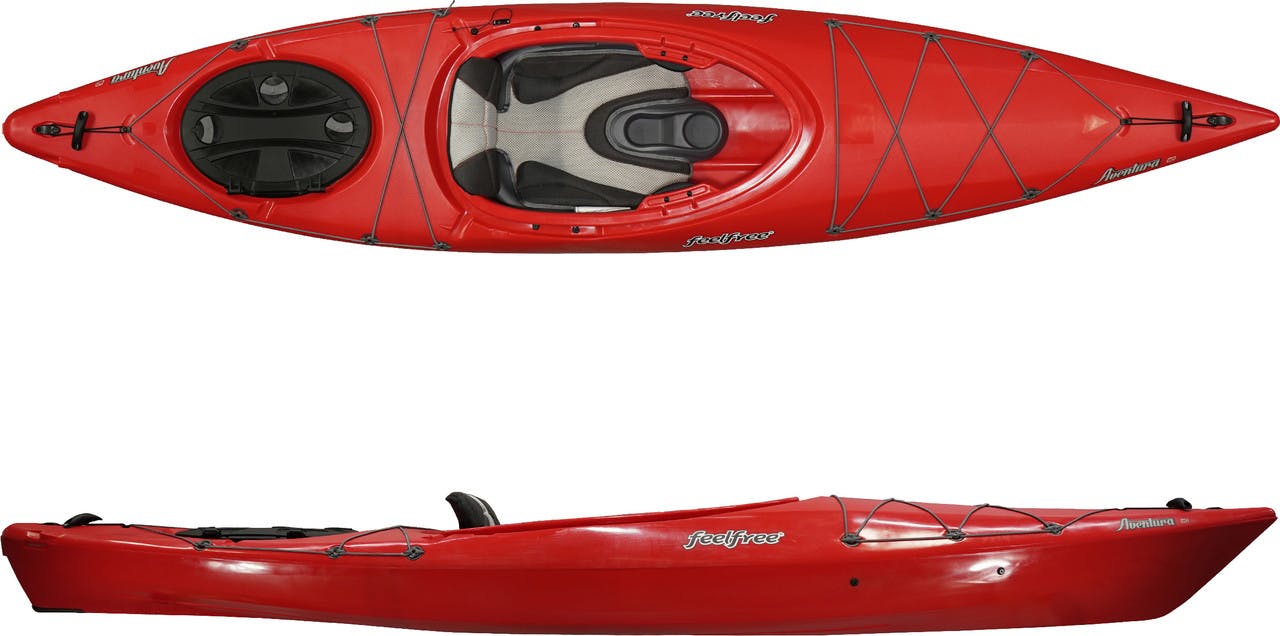 Kayak Aventura 110 V2 avec dérive Rouge vélocité