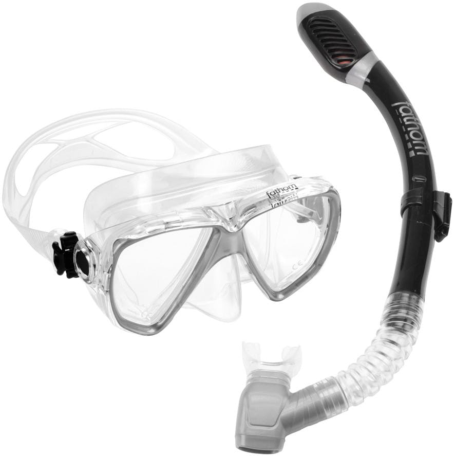 Cayo Largo Mask with Dry Snorkel Silver/Clear