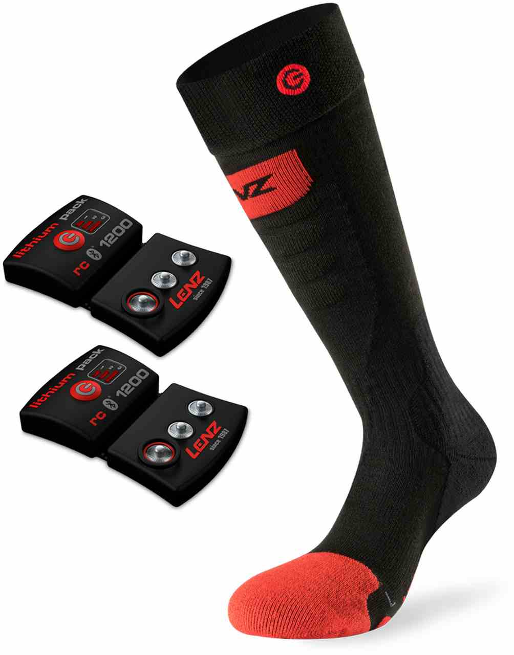 Chaussettes Heat Sock 5.0 Slimfit et pile rcB 1200 Noir