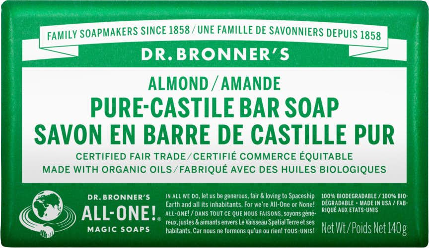 Pure-Castile Almond Bar Soap 140g NO_COLOUR