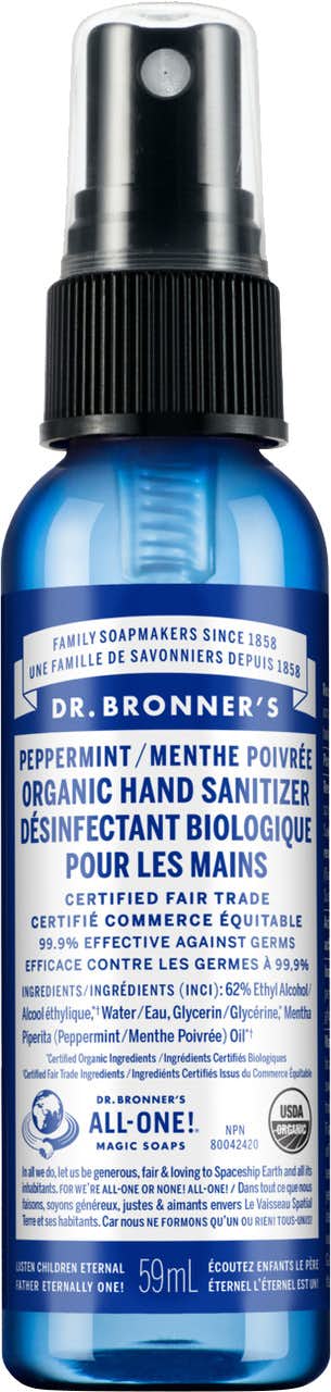 Peppermint Organic Hand Sanitizer 59ml Peppermint