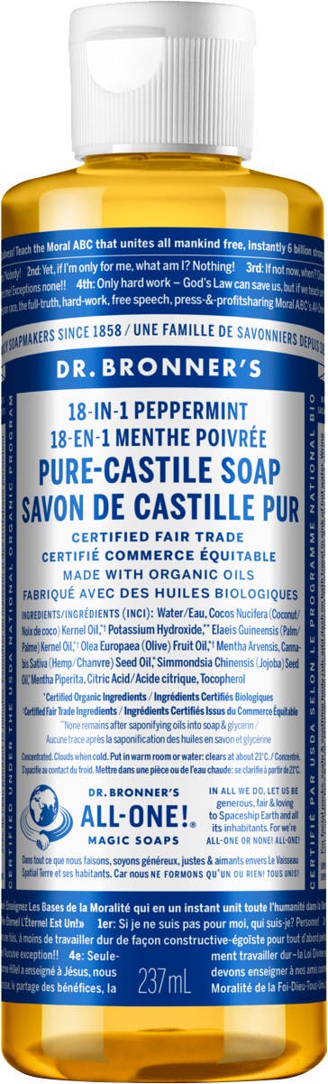 Pure-Castile Liquid Soap 237ml Peppermint