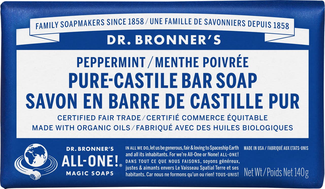 Pure-Castile Peppermint Bar Soap 140g NO_COLOUR