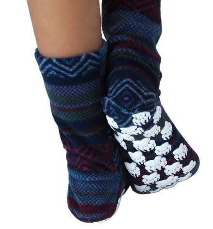 Non Skid Fleece Socks Nordic