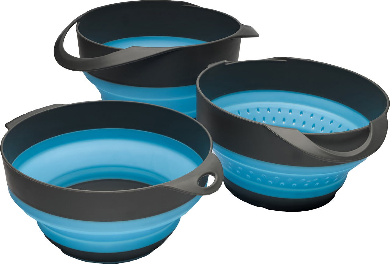Flat Pack Bowls And Strainer Set Blue