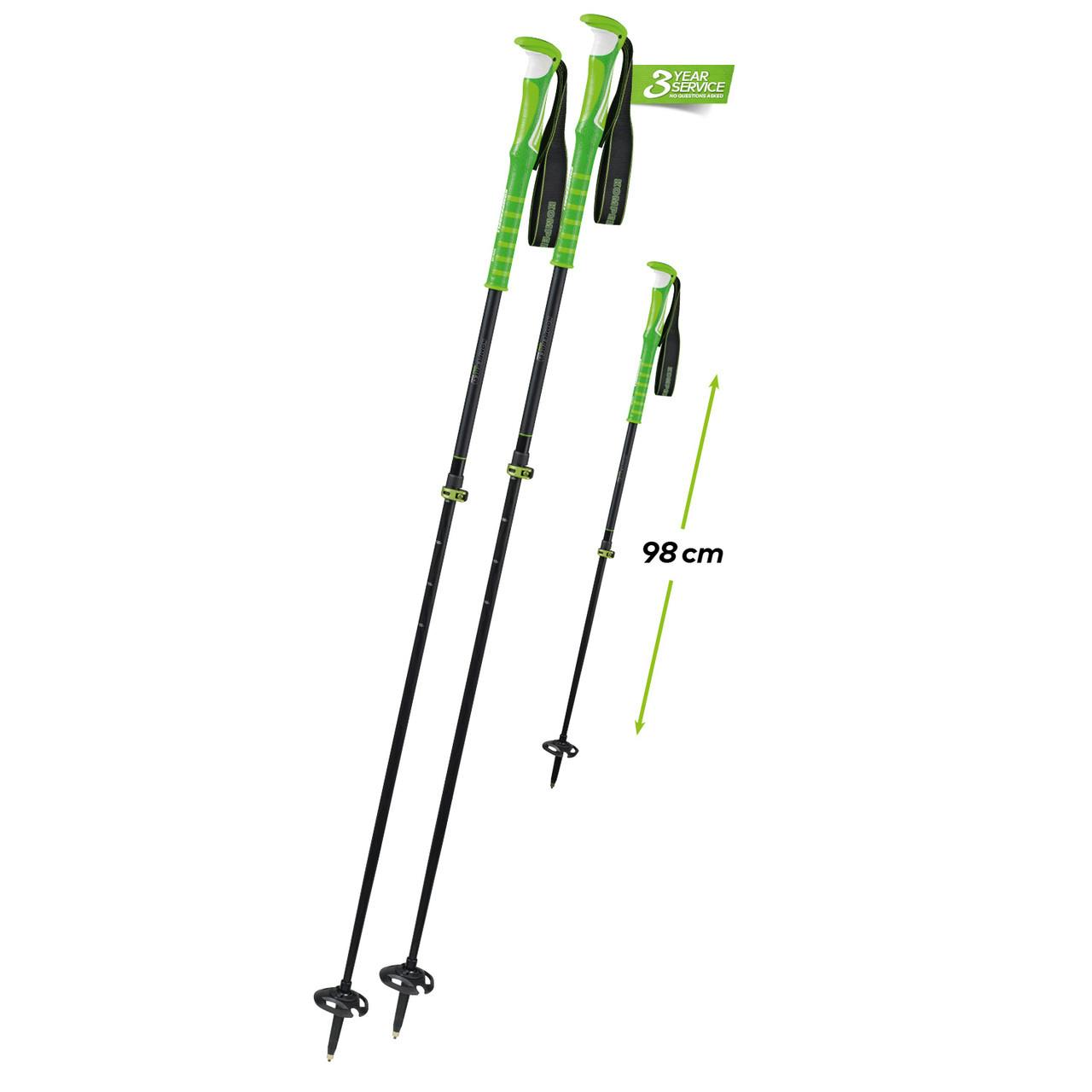 Carbon C7 Ascent Adjustable Poles Green