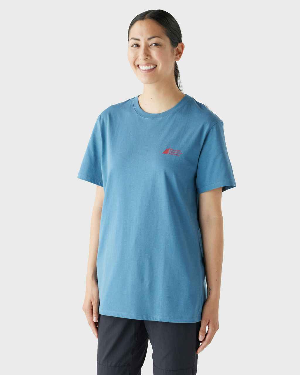 Fair Trade Logo Short Sleeve T-Shirt Cirque Blue/Fortune Red L