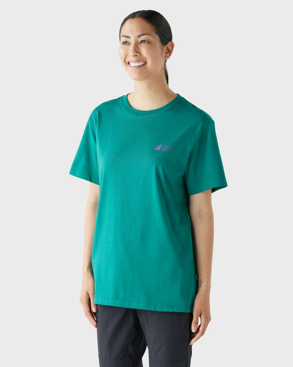 Fair Trade Logo Short Sleeve T-Shirt Alpine Green/Wild Berry L