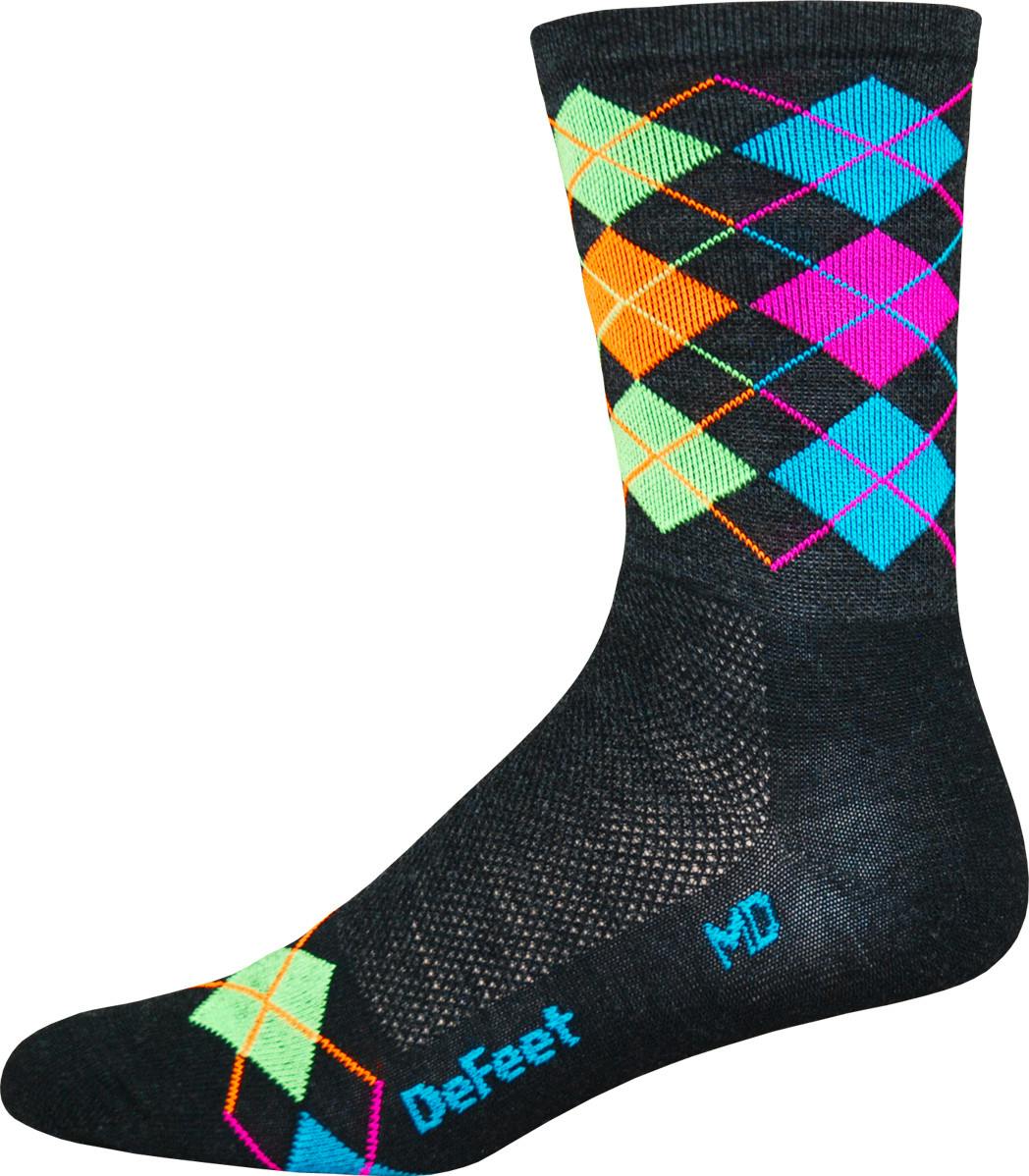 Wooleator HT Argyle Socks Charcoal/HiVis Multicolou