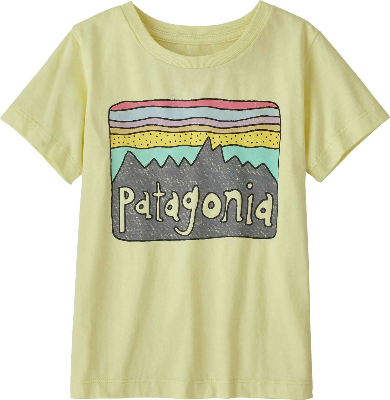 Fitz Roy Skies Organic T-Shirt Isla Yellow
