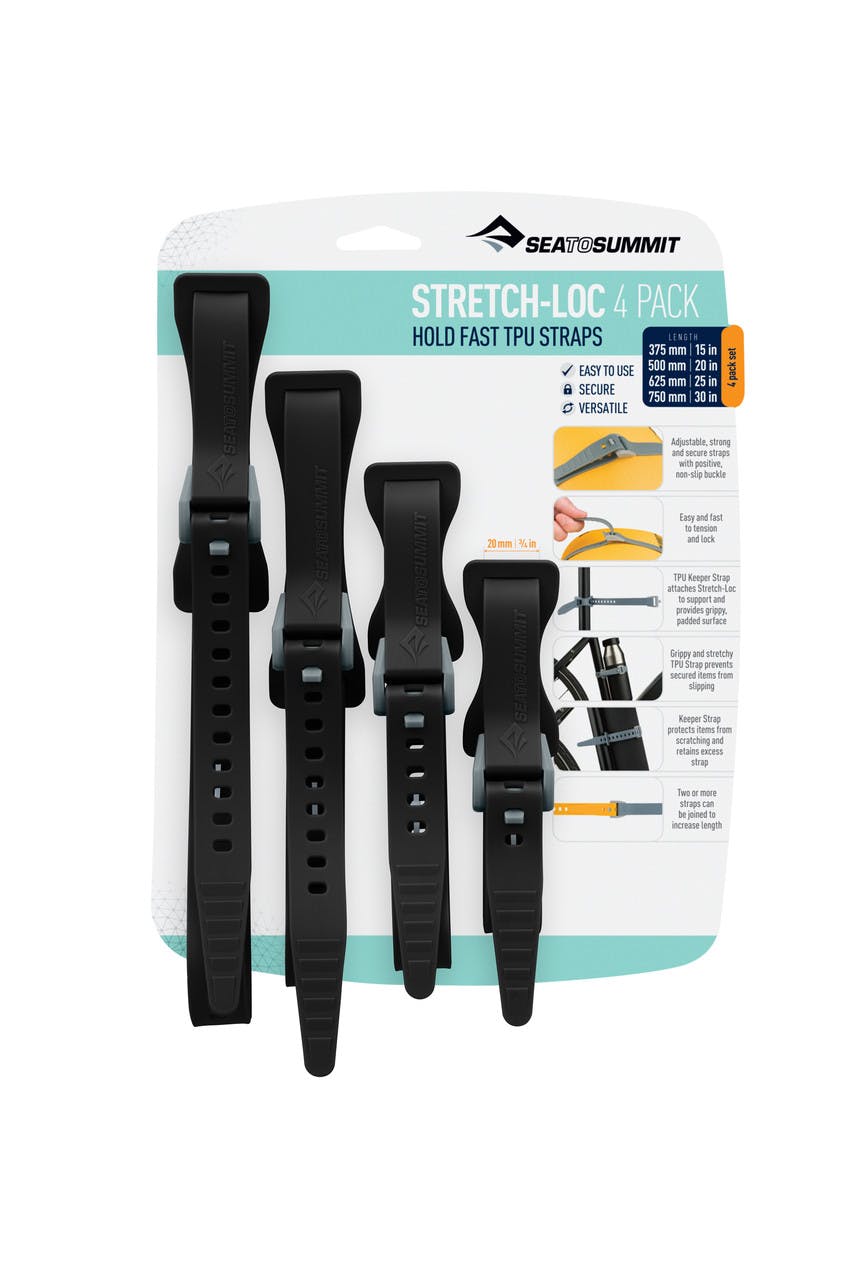 Stretch-Loc TPU Straps - 4 Pack Black