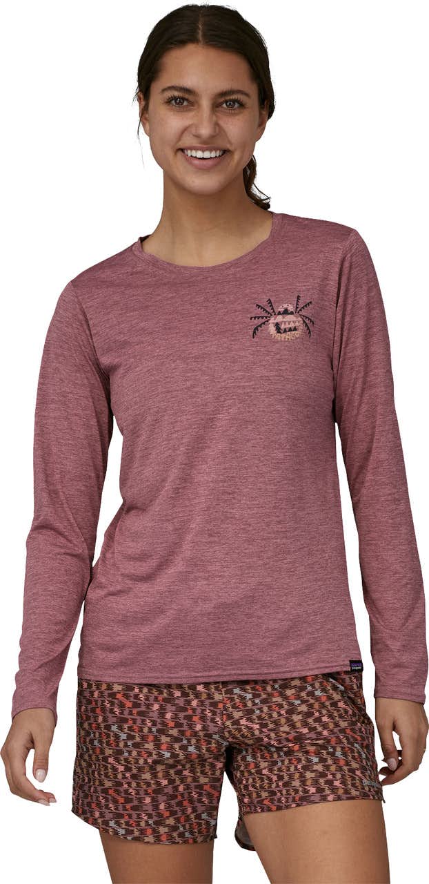 Capilene Cool Daily Graphic Long Sleeve Shirt Across The Trail: Evening