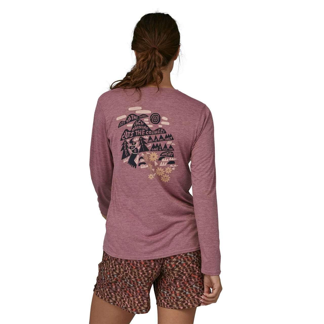 Capilene Cool Daily Graphic Long Sleeve Shirt Across The Trail: Evening