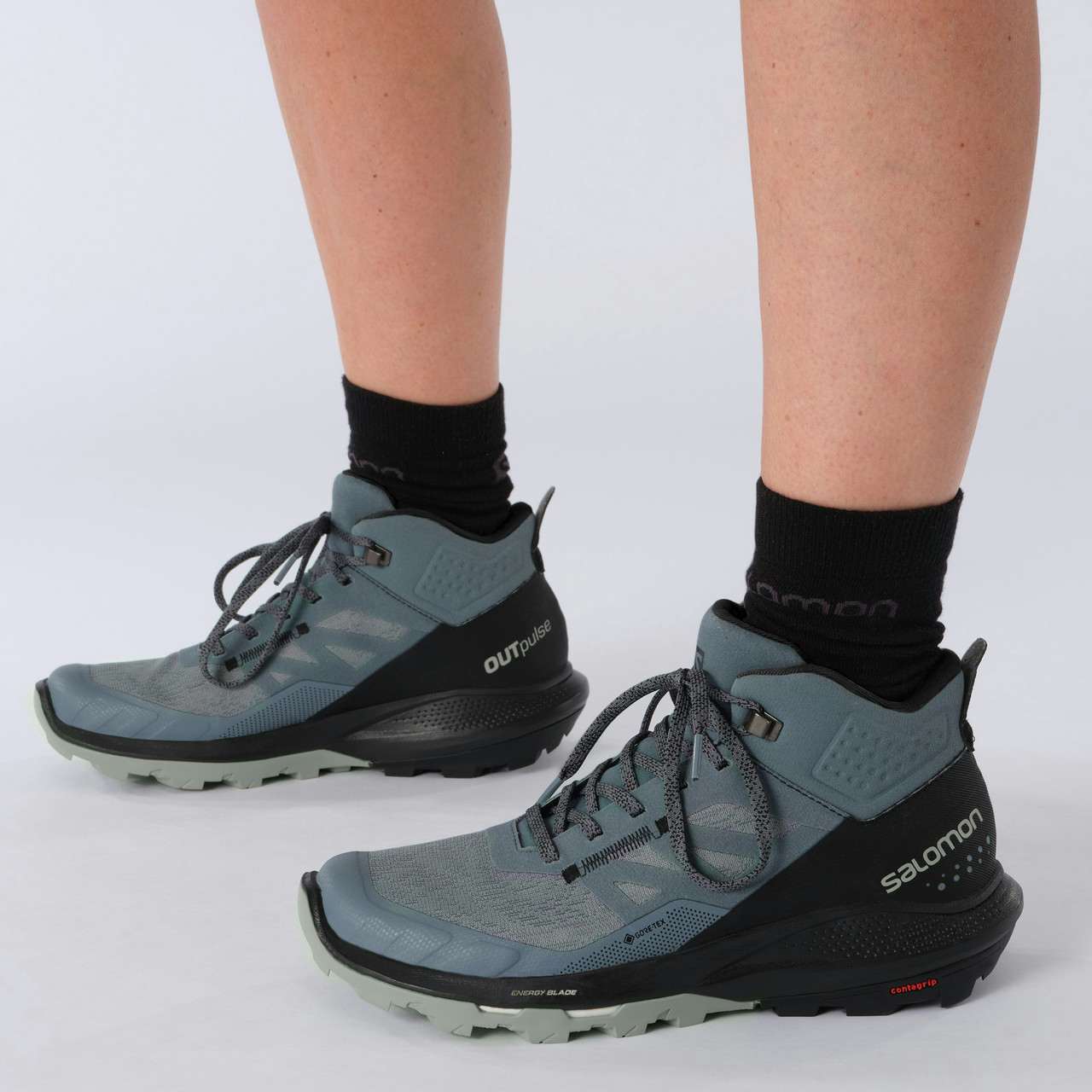 Chaussures de courte randonnée OUTpulse Mid GTX Tempête/Noir/Fer Forgé