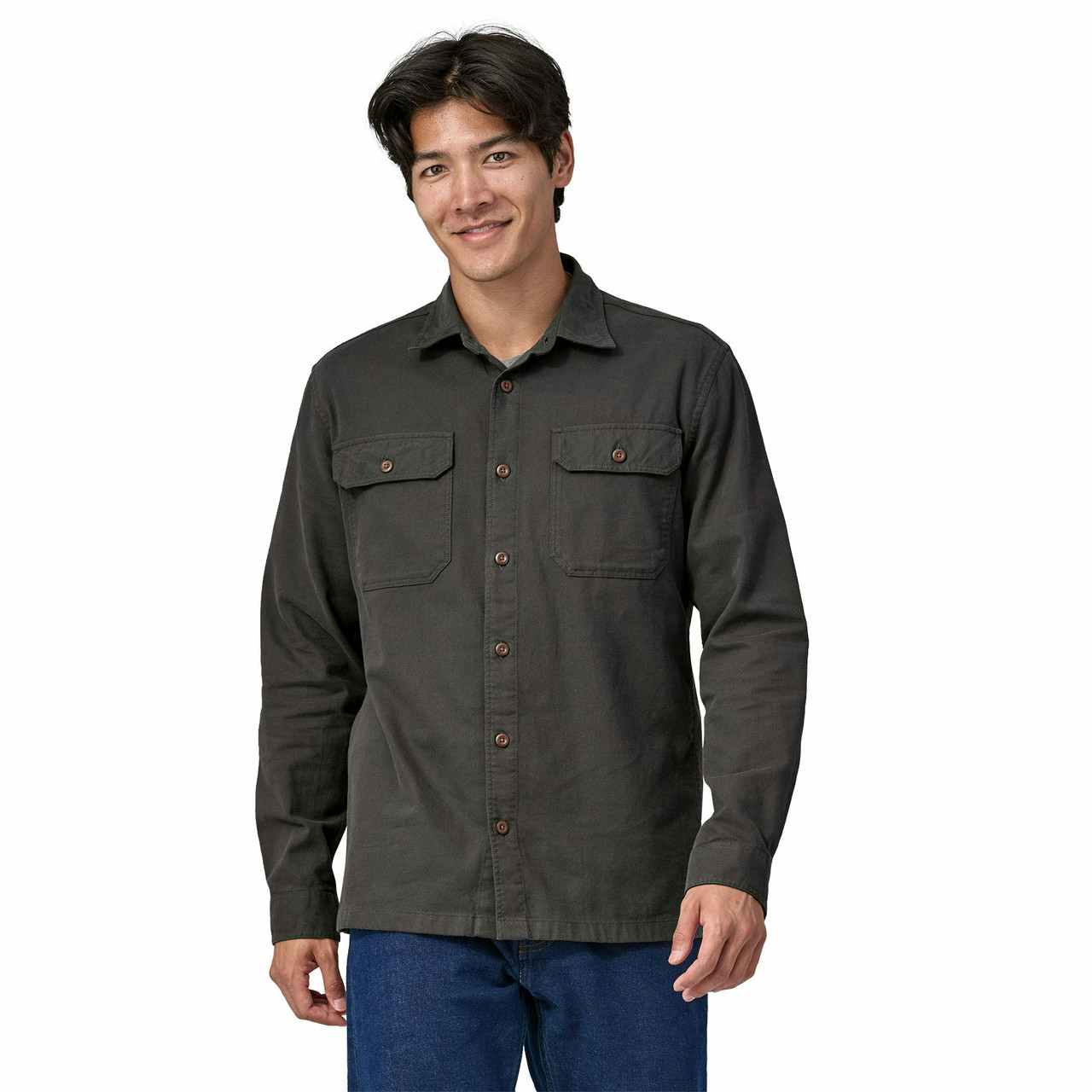 Organic Cotton Midweight Fjord Flannel Long Sleeve Forge Grey