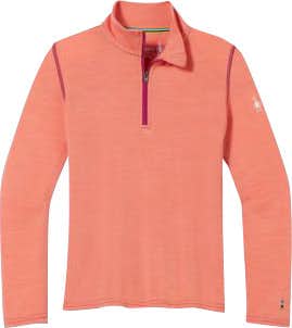 Classic Thermal Merino Base Layer 1/4 Zip Top Sunset Coral Heather
