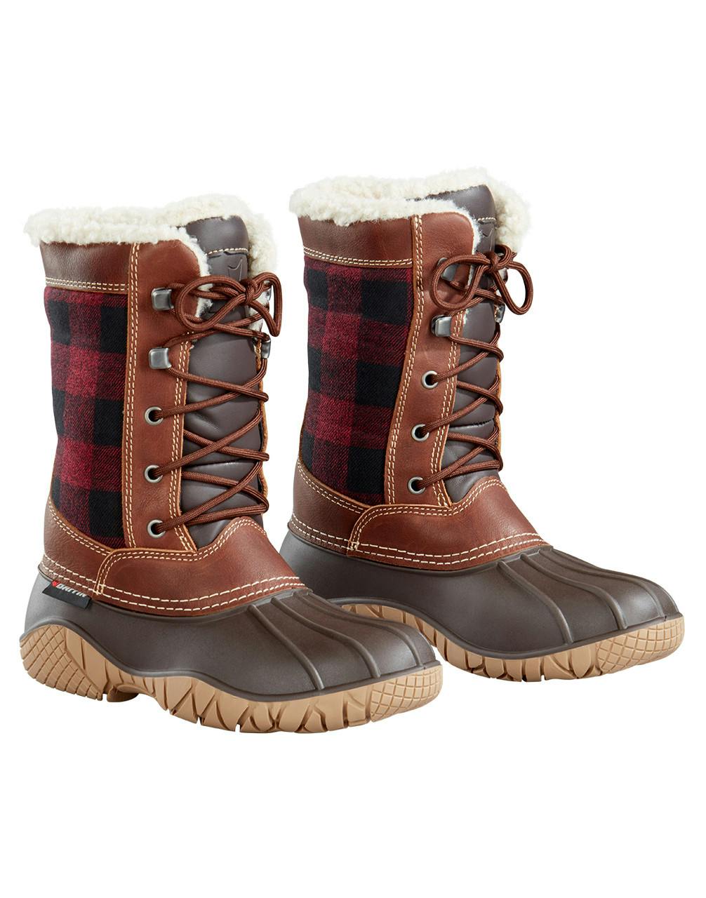 Jasper Waterproof Winter Boots Red/Black Plaid