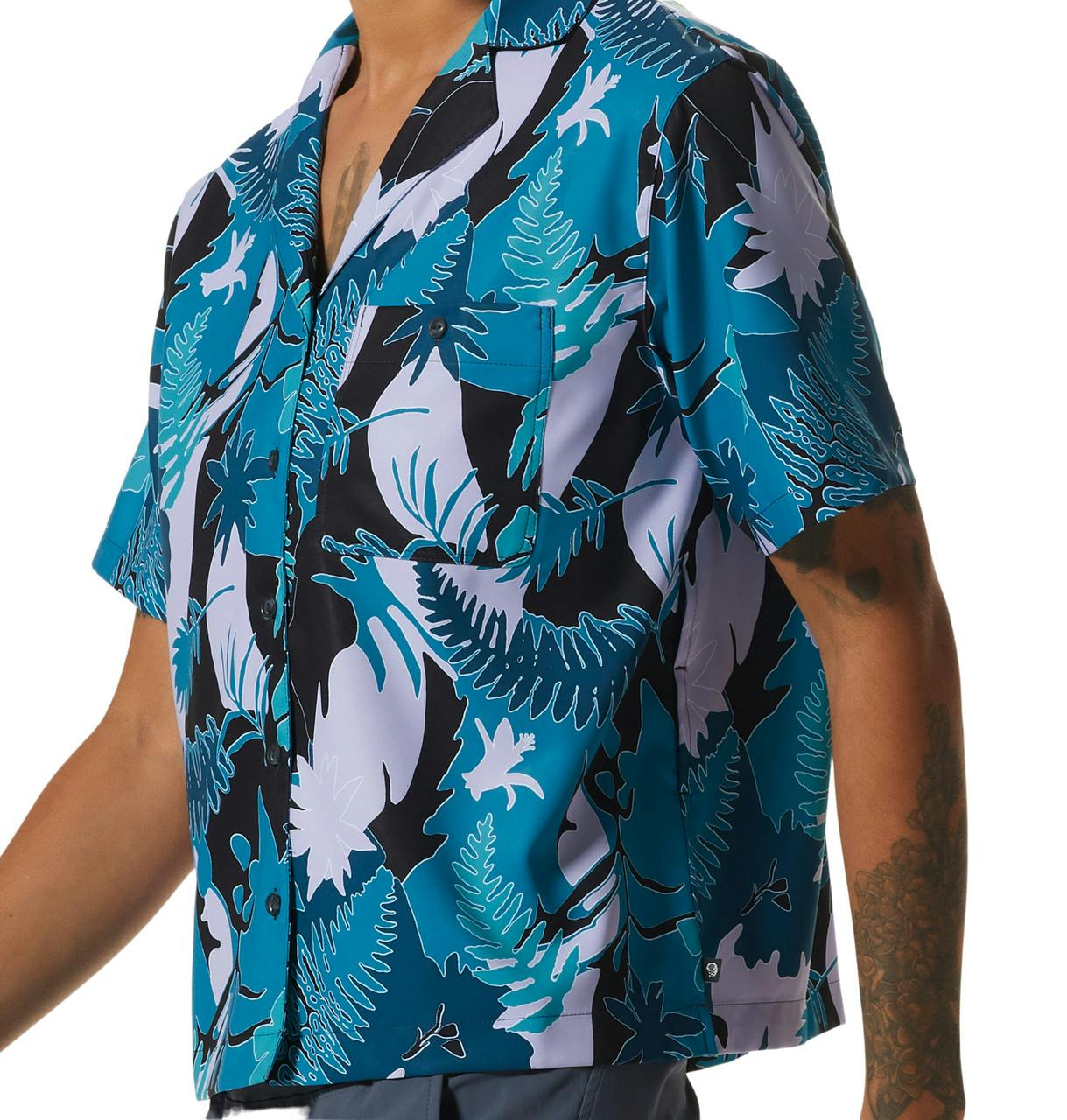 Shade Lite Short Sleeve Shirt Vinca Flora Print