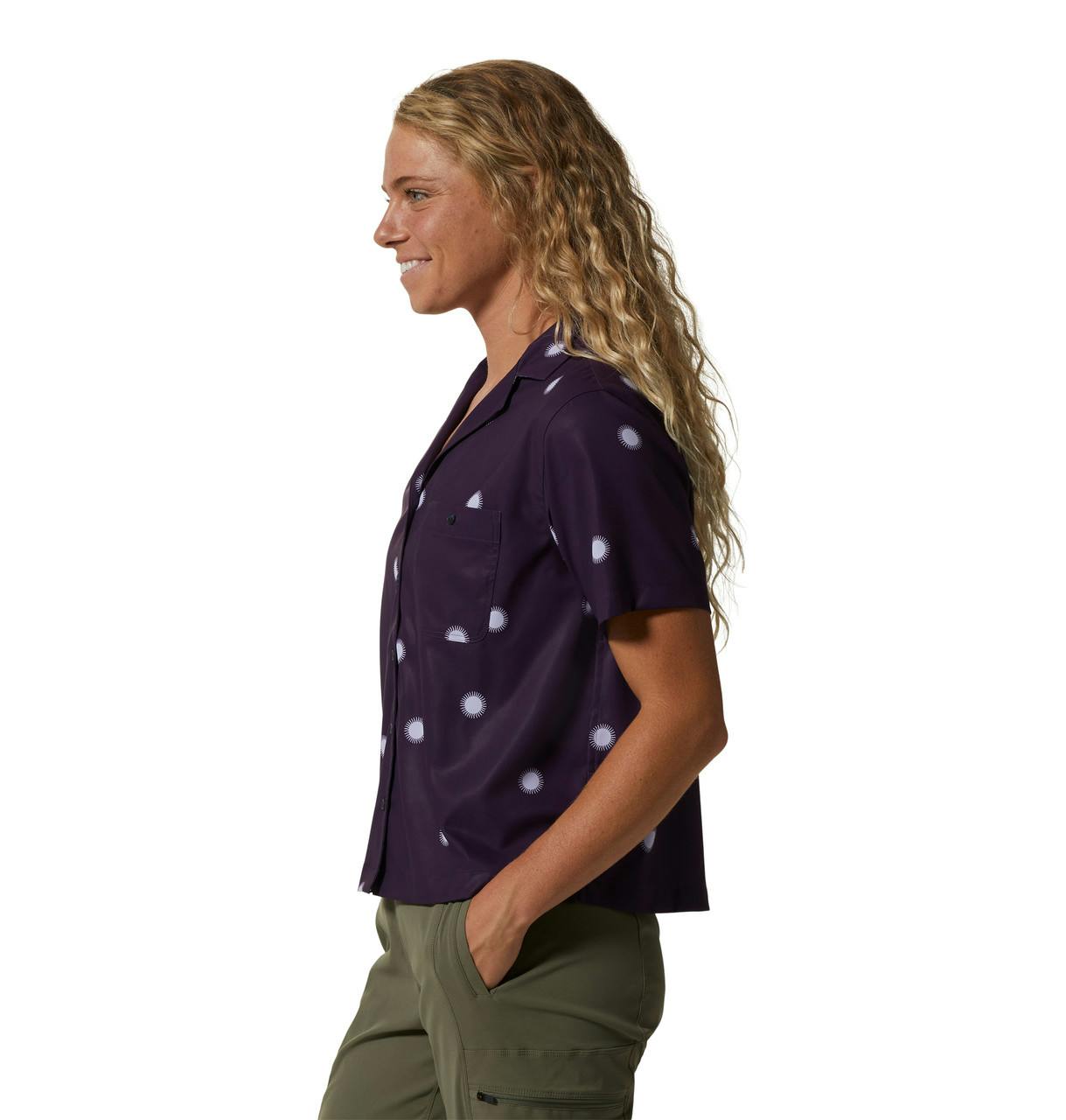 Shade Lite Short Sleeve Shirt Night Iris Sun Dot Print