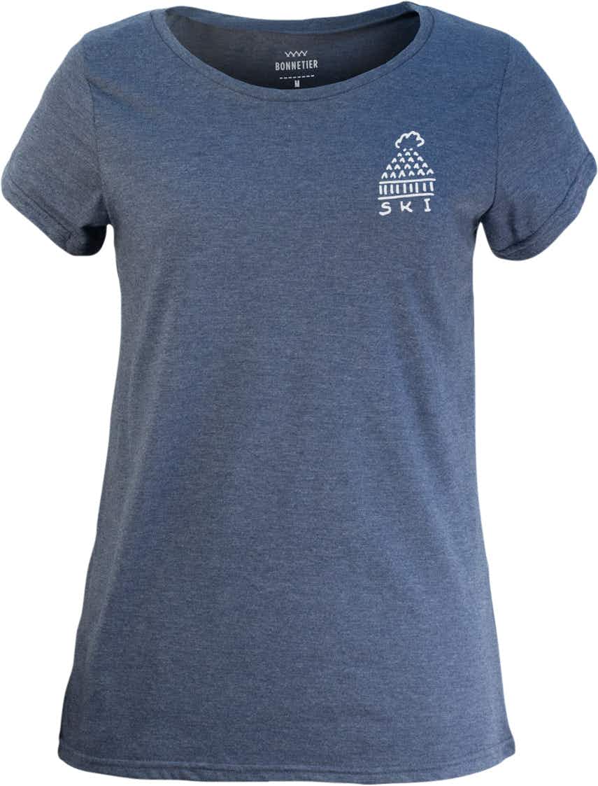 T-shirt Graphic Crew Ski Crest Bleu Bruyère