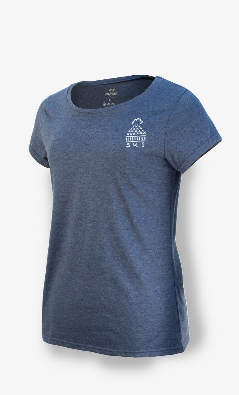T-shirt Graphic Crew Ski Crest Bleu Bruyère