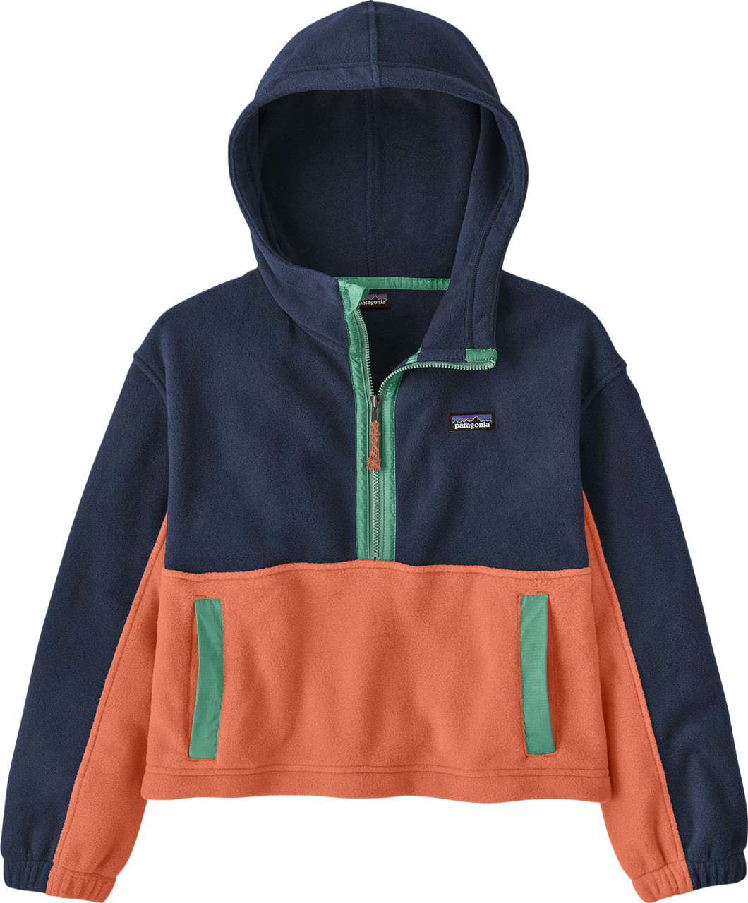 Microdini Cropped Hoody Pullover New Navy w/Coho Coral