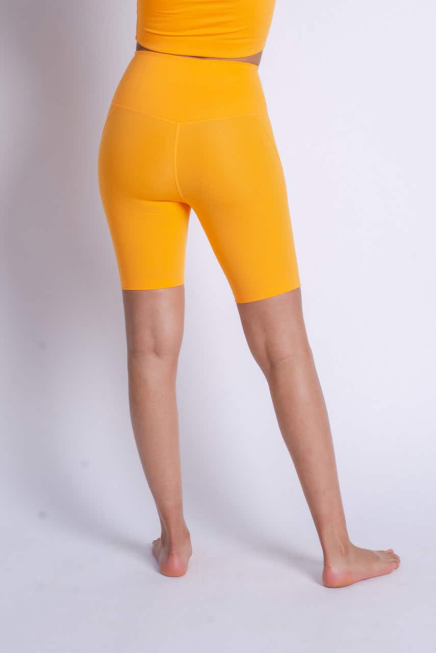 High Rise Bike Shorts Orange Zest
