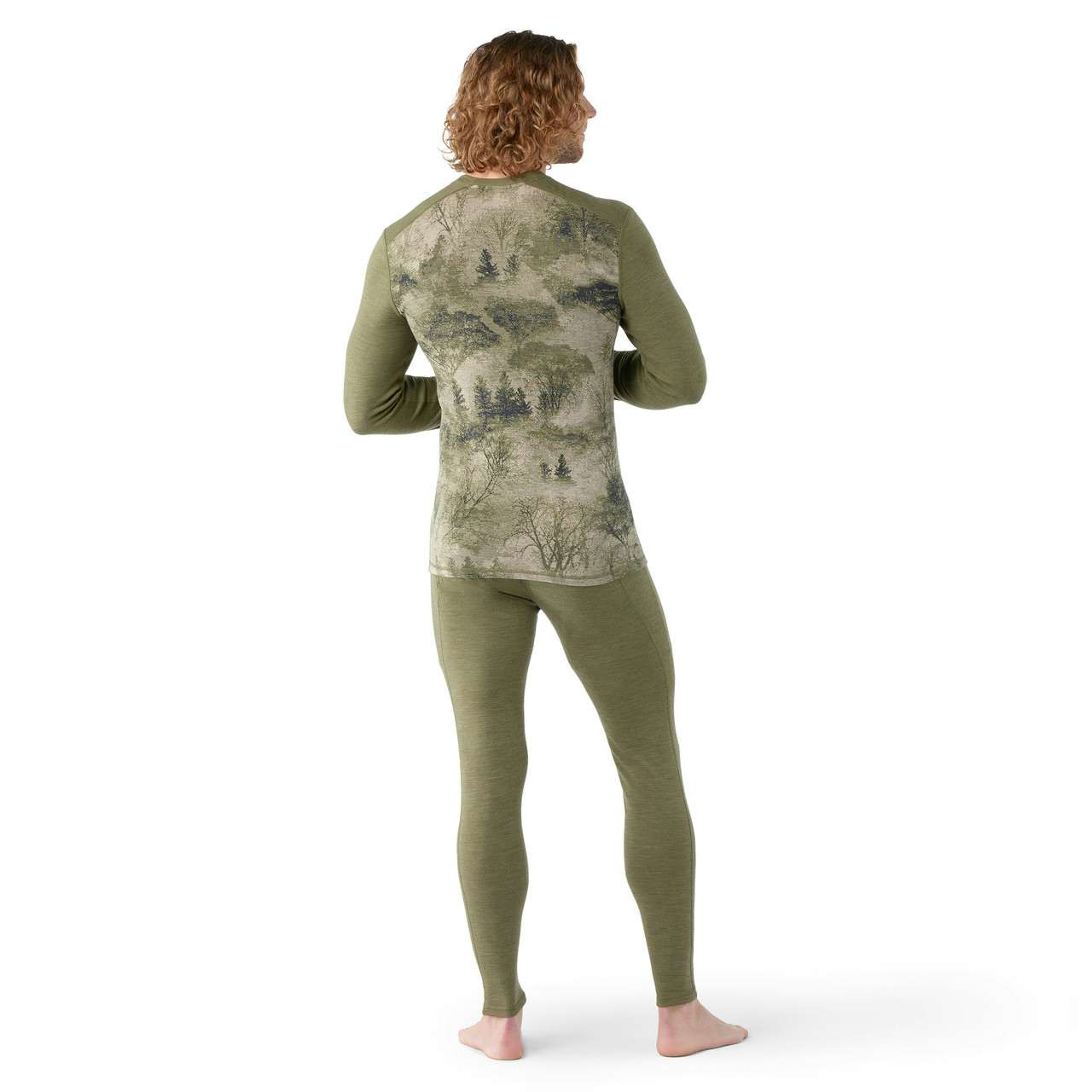 Classic Thermal Merino Base Layer Crew Winter Moss Forest