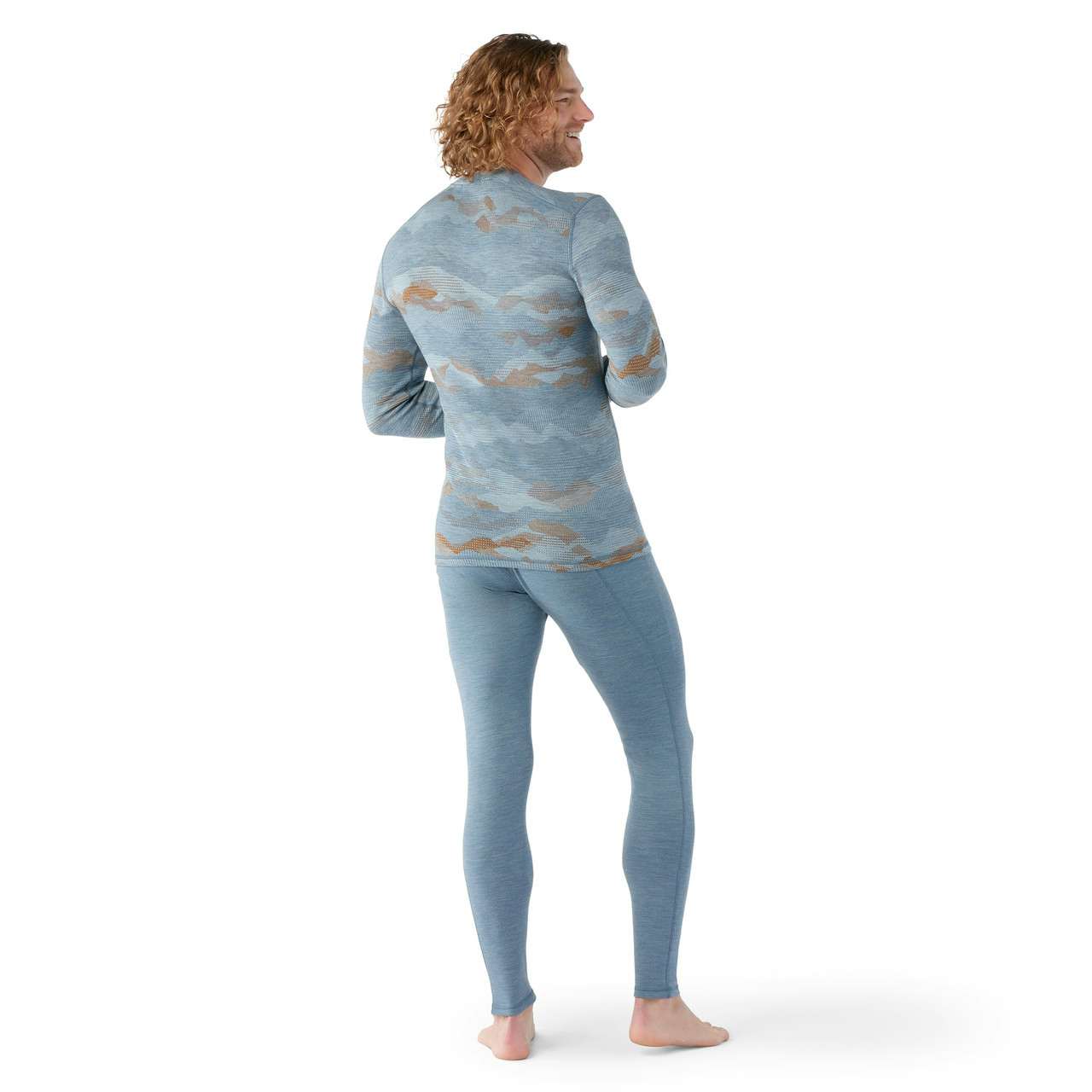 Classic Thermal Merino Base Layer Crew Pewter Mountain Scape