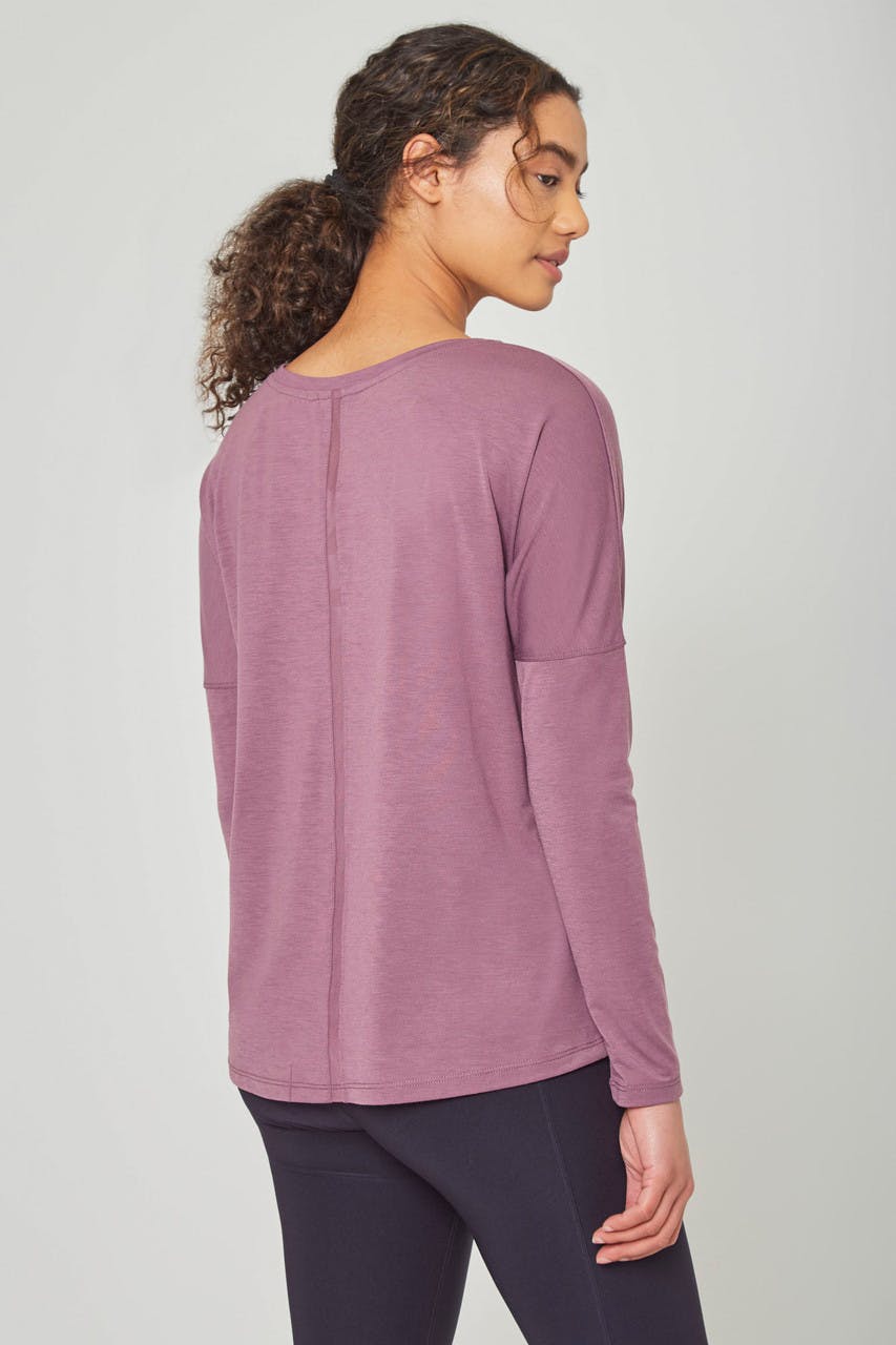 Liberate Long Sleeve Cover Up Top Black Plum