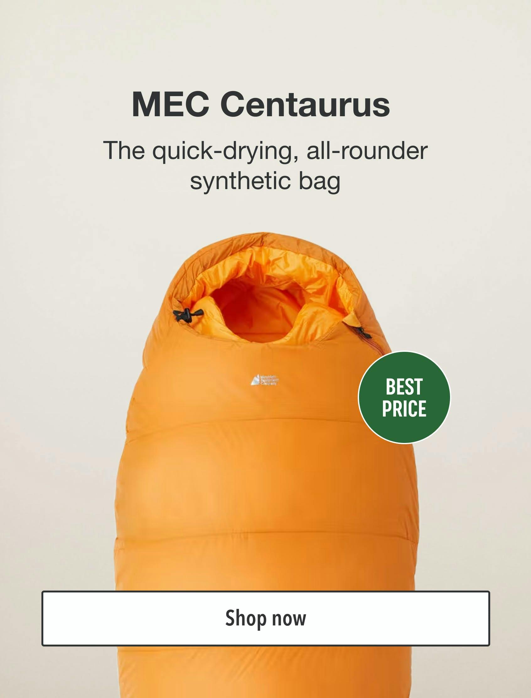 MEC Centaurus. The quick-drying, all-rounder synthetic bag