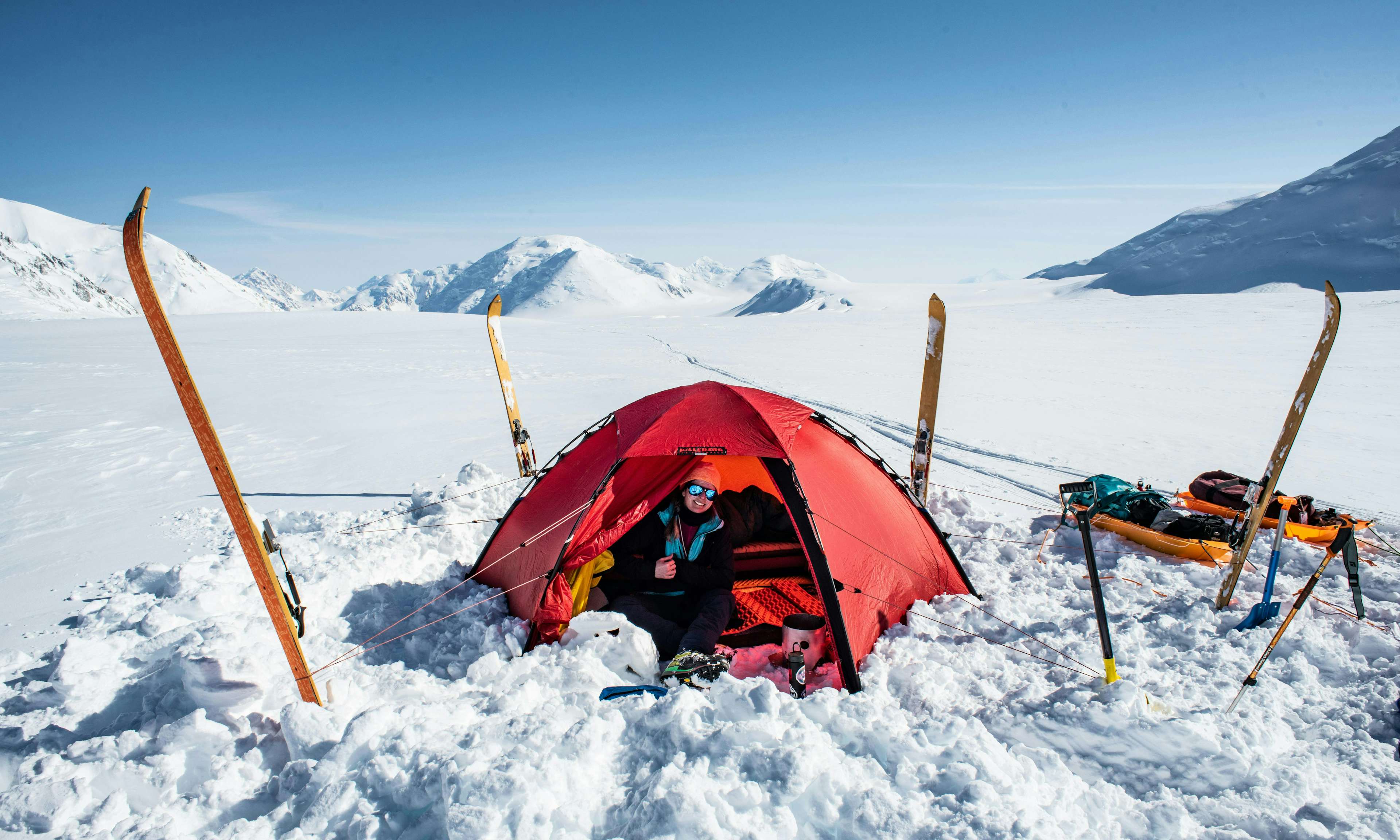 Expedition camp on a glacier