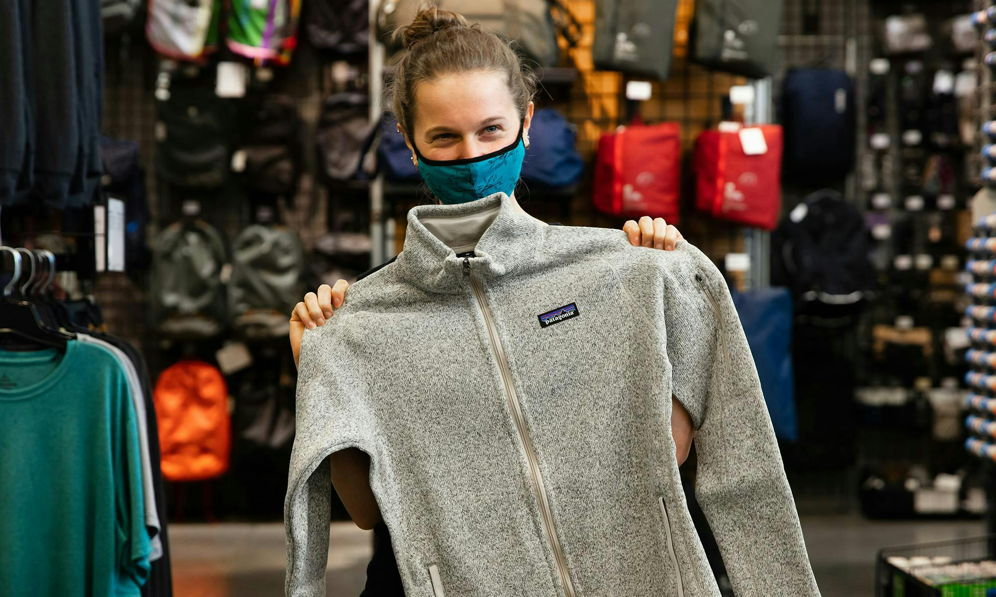 Nicole holding Patagonia Better Sweater