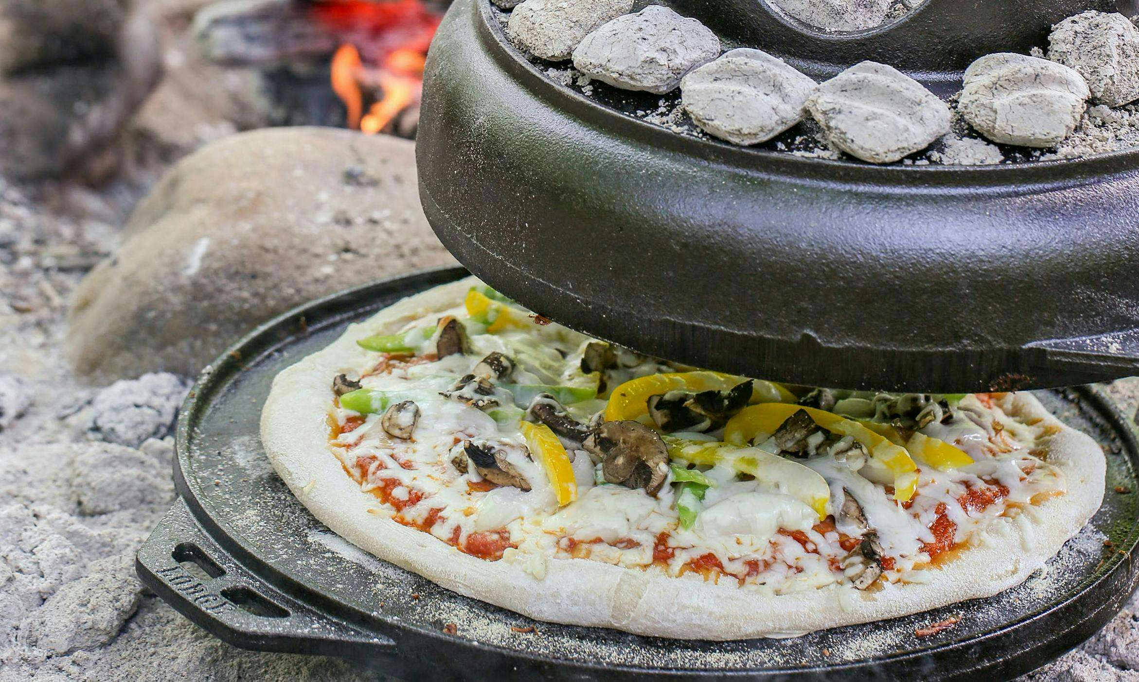 dutch oven with pizza