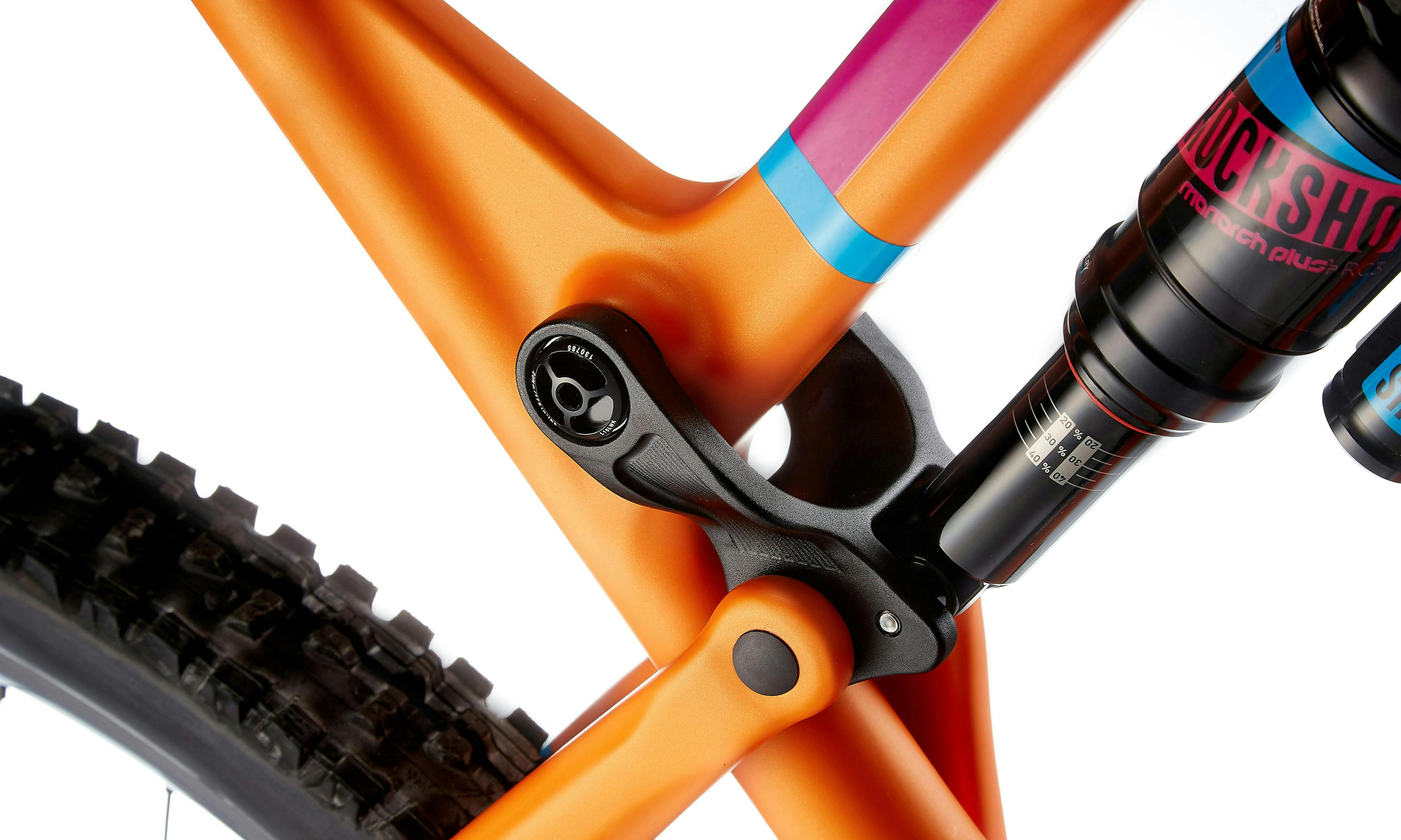Close-up of Intense Cycles JS Tuned suspension