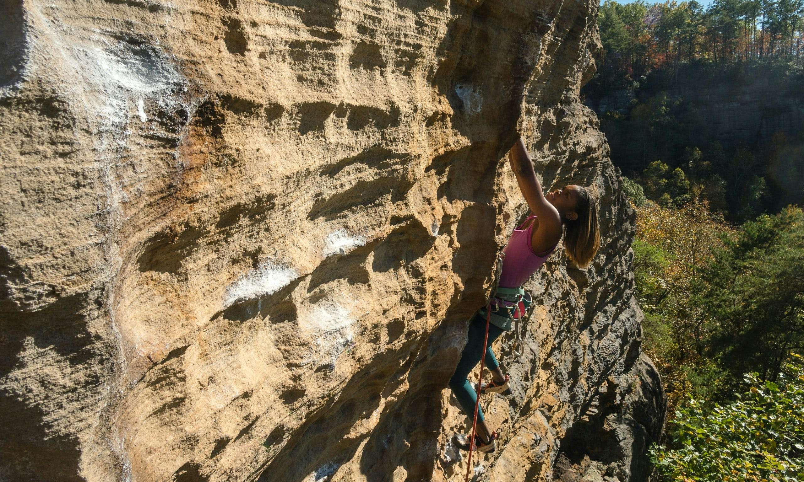 Sabrina Chapman climbing