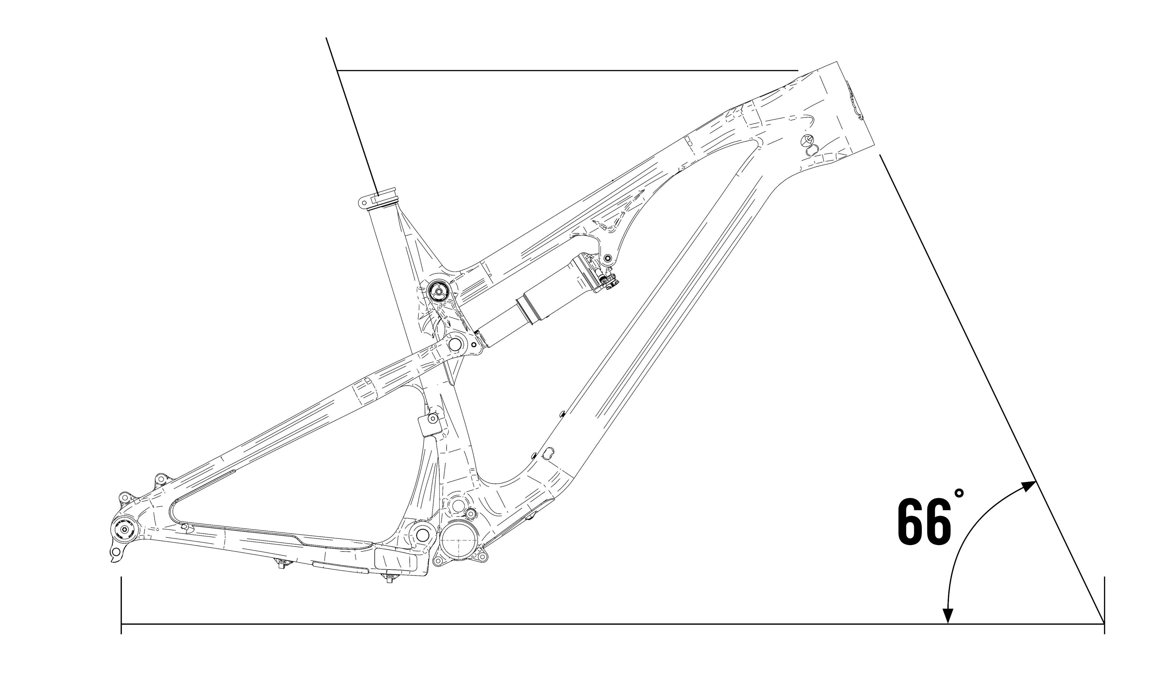Line drawing of the Intense Cycles Recluse mountain bike