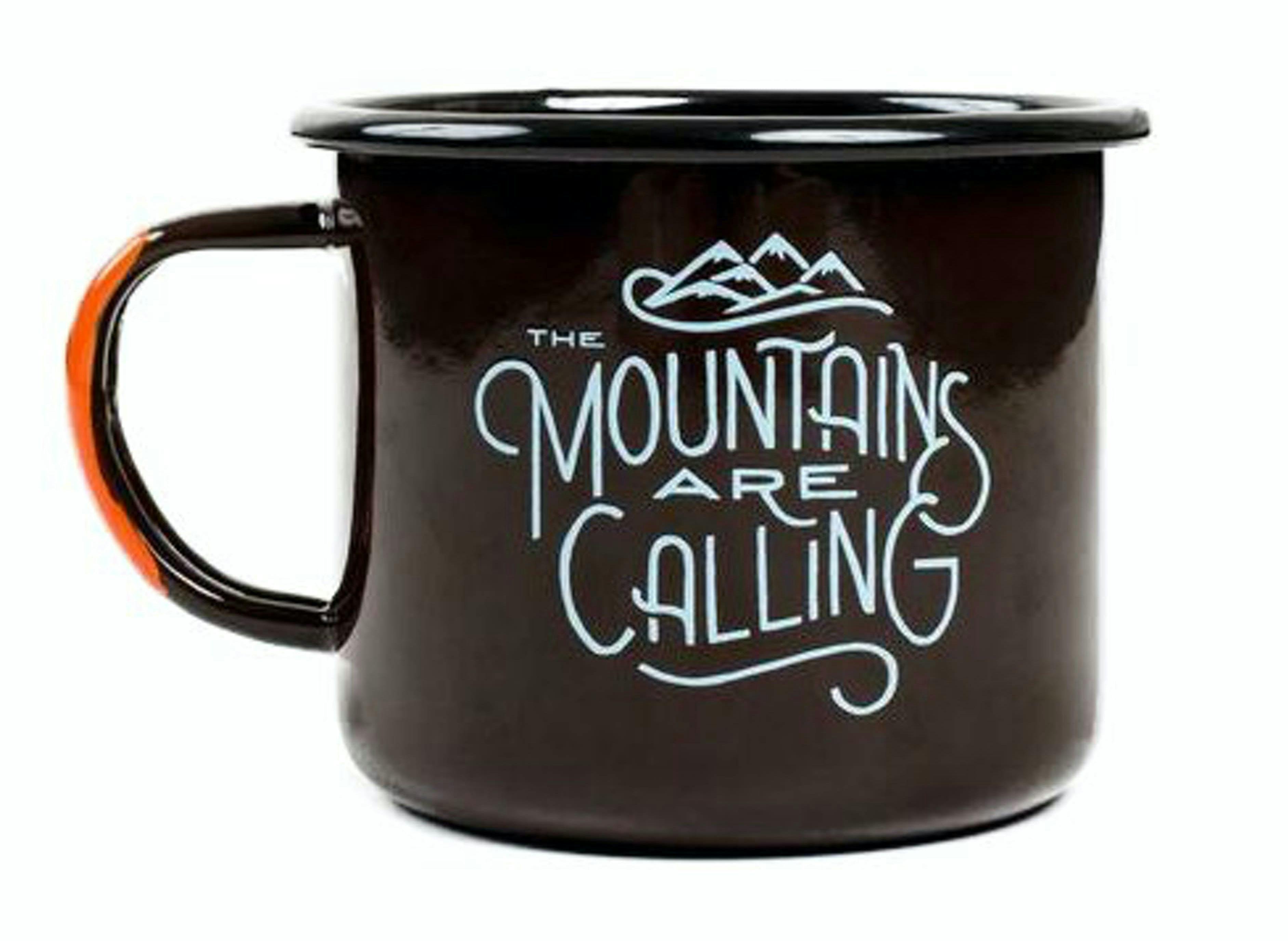 Mountains are calling enamel mug