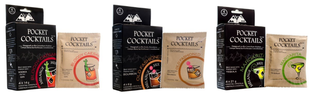 Pocket cocktails (dehydrated mix)