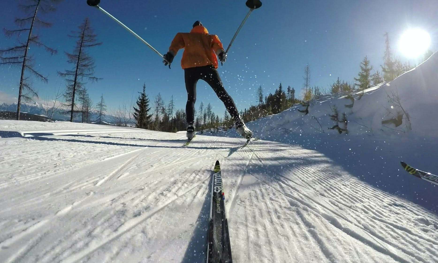 MEC Ambassador Bruce Kirkby skate skiing