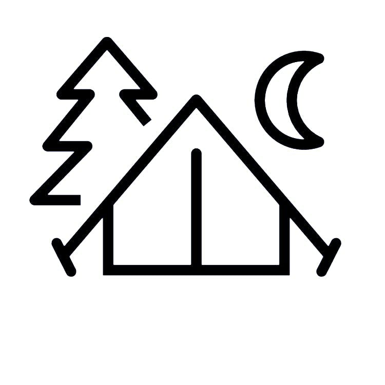 Icon of a tent with a moon