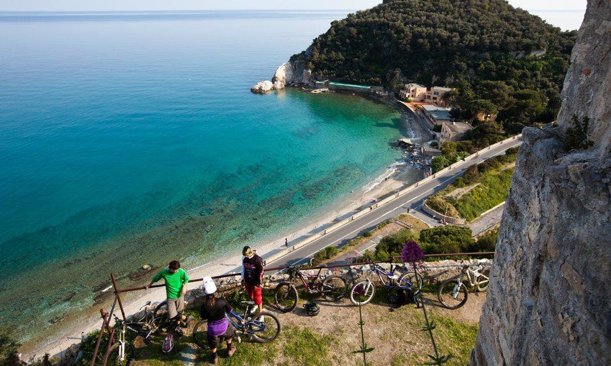 Mountain biking in Finale Ligure, Italy