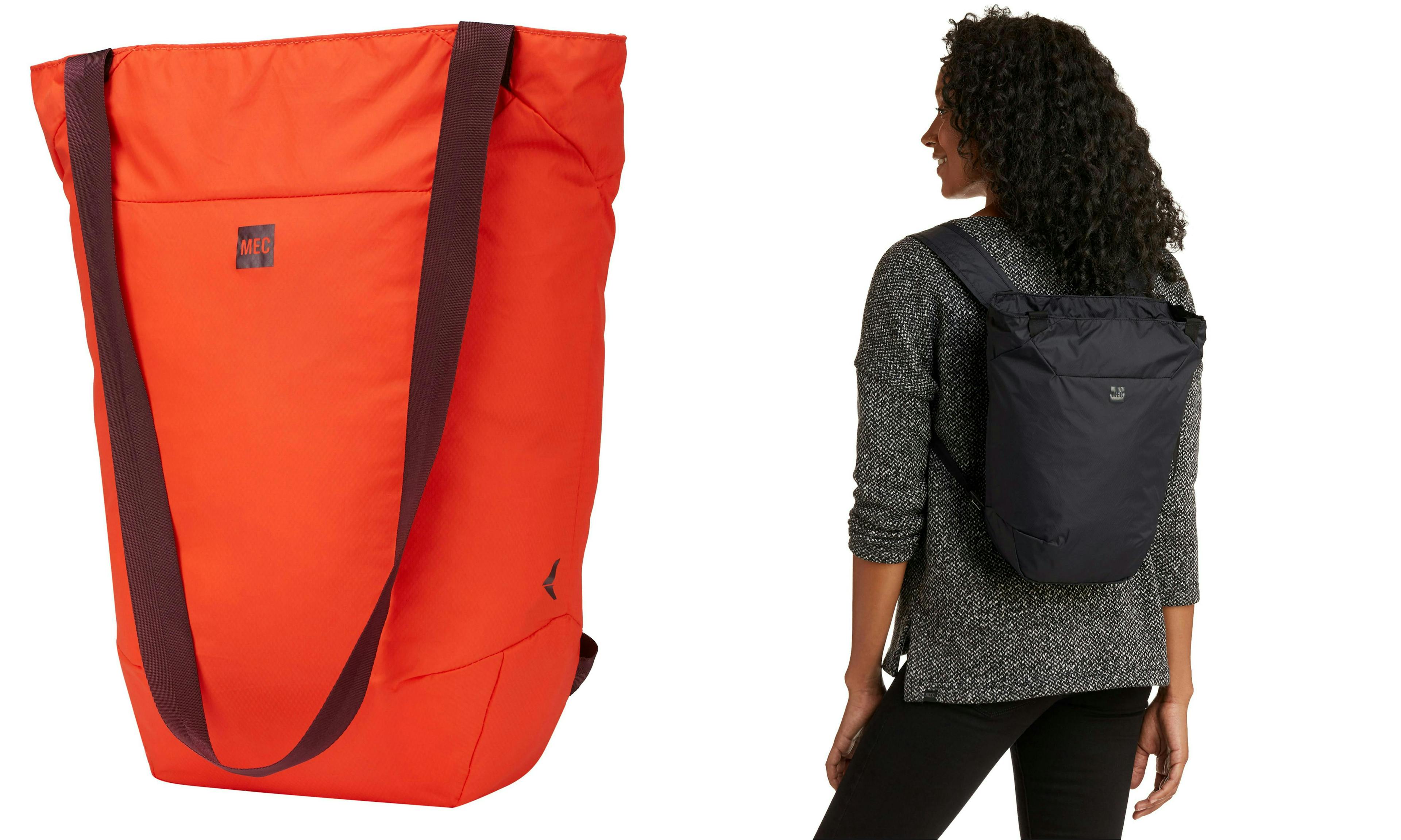 MEC travel light tote backpack