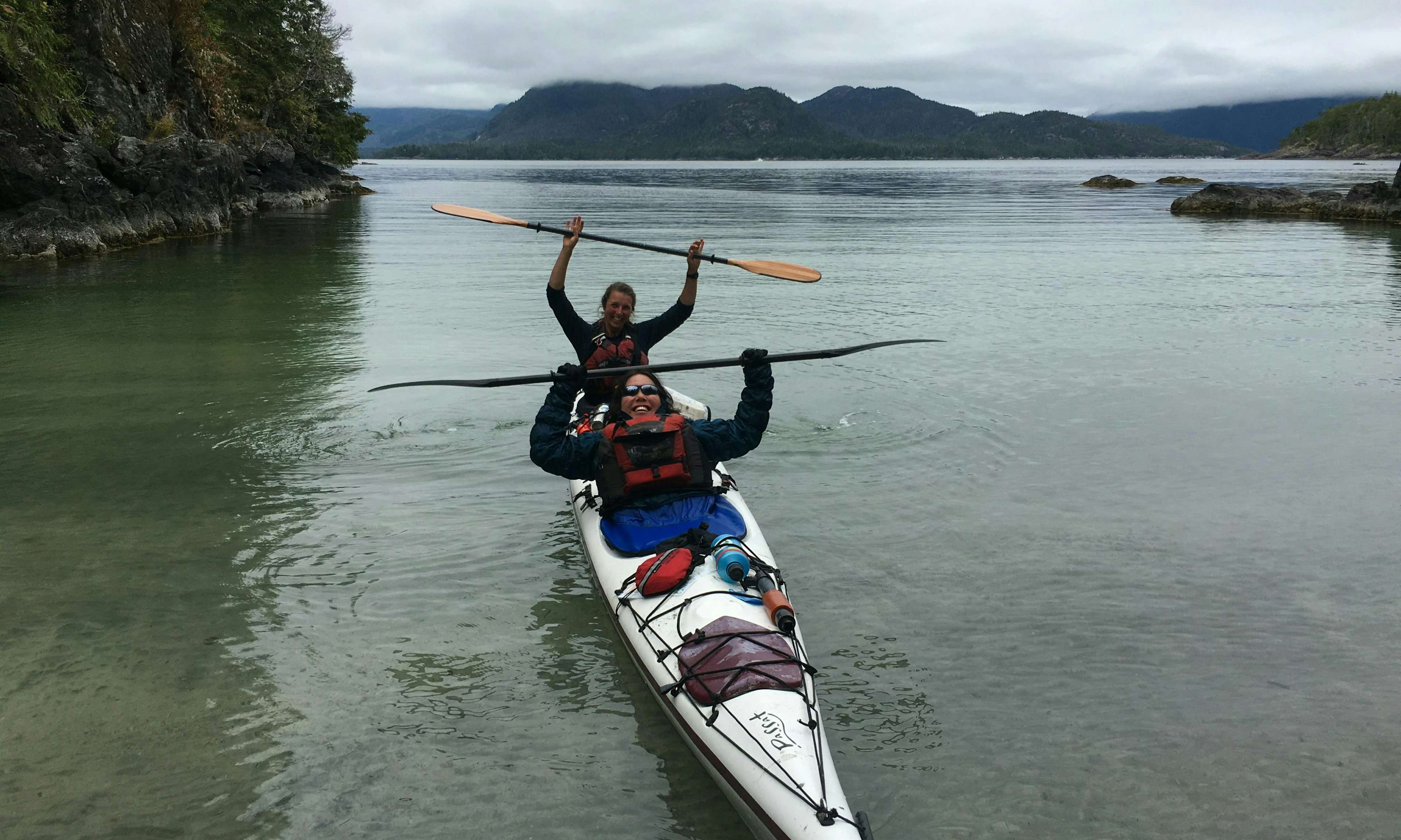 Karen Lai in double kayak with a friend